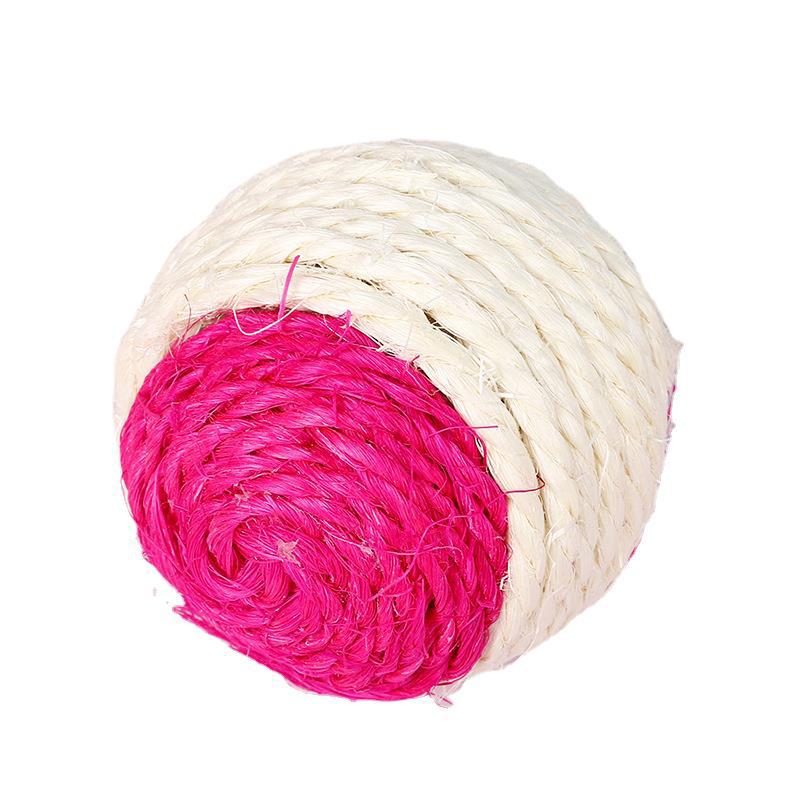 Meow Heart Treasure Sisal Shuttlecock Ball 6.5cm Cat Teeth Grinding Claws Seven Color Feathers Ringing Beads Cat Toys