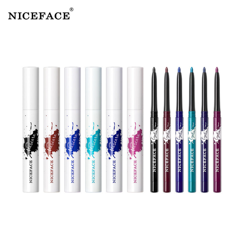 NICEFACE Mascara + Eyeliner Slender Curling Waterproof Sweat-Proof And Not Smudged Eyeliner Gel Pen