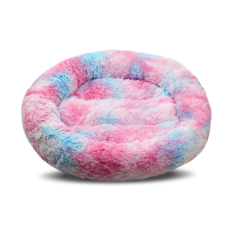 55*55 cm Colorful Dog Kennel Cat Kennel Pet Bed Round Plush Winter Dog Pad Cat Pad Small And Medium Dogs