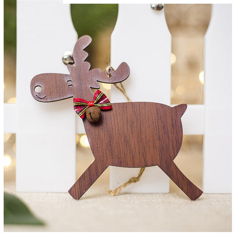 Christmas Deer Wooden Pendants Ornaments for Xmas Tree DIY Ornament Christmas Party Decorations Kids Gift hanging drop ornaments