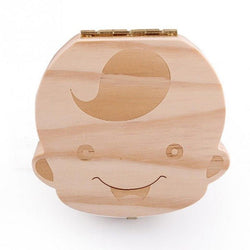 Lovely Girl /Boy Image Wooden Baby Milk Teeth Box Baby Souvenirs Fetal Hair Tooth Collection Save Box Recording Baby Growth