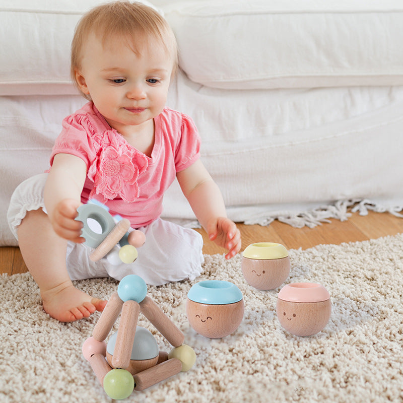 Wooden Toys Sensory Touch Toys Soothe Baby Early Education Puzzle Exercise Grasping Perception Touch Parent-Child Toys