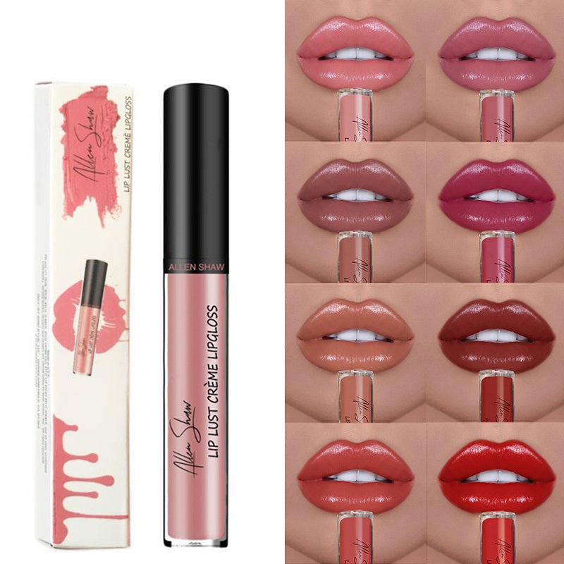 Nude Shiny Liquid Lip Glaze Matte Glitter Shimmer Moisturizing Lip Gloss Long-lasting Lipstick
