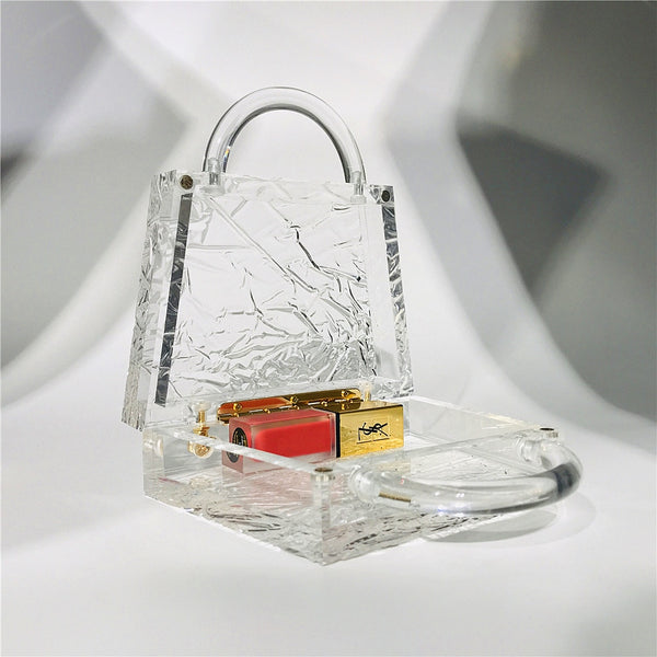 Clear Acrylic Box Evening Bag Women Summer Top Handle Dinner Clutch Purses Ladies Transparent Crystal Handbag High Quality