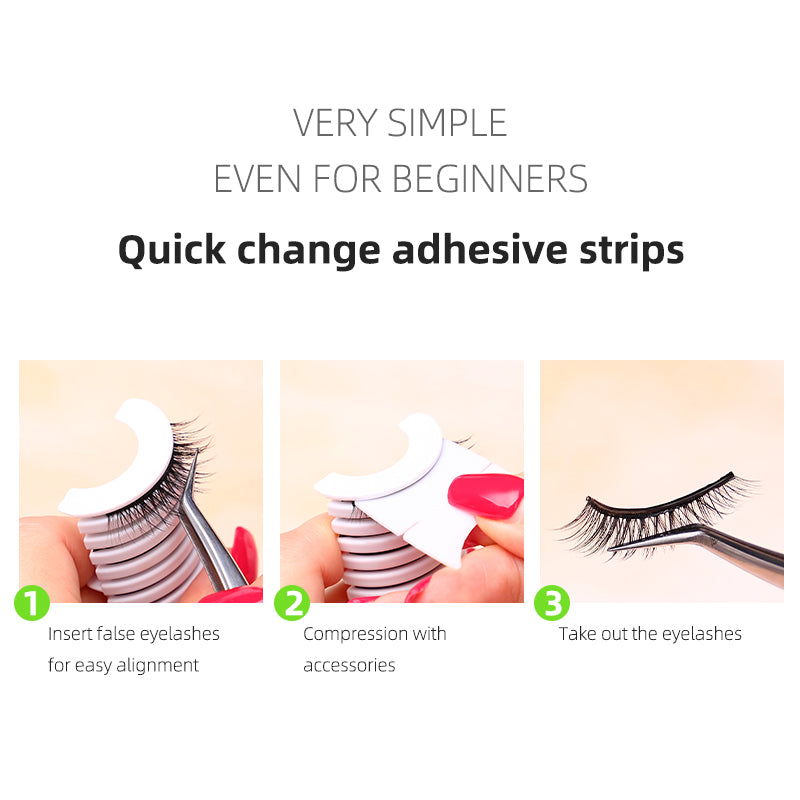10 Packs Of Self-Adhesive Eyelash Strips Waterproof And Sweat-Proof With Transparent Self-Adhesive Jelly Strips For Any Eyelashes