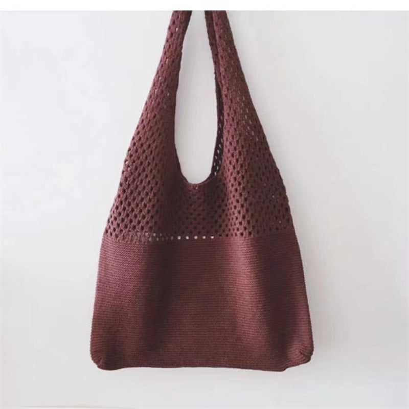 New Korean Ins Knitted Bag Fashion Retro Bag Shoulder Bag Handbag Large Capacity Tote Bag Fashion