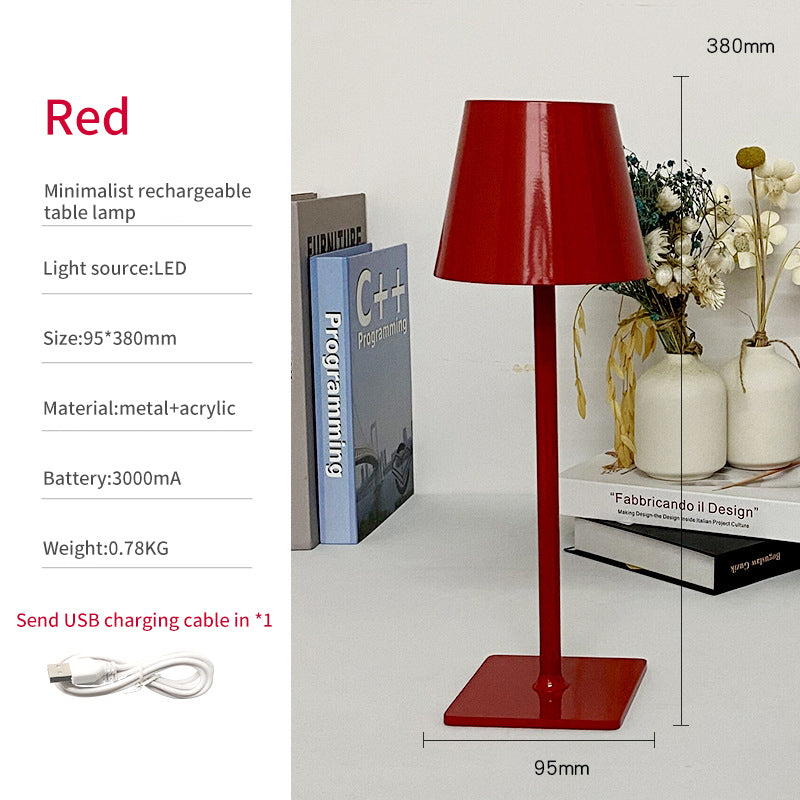 American Nordic LED Hotel Bar Table Desktop Decoration Eye Protection Creativity USB High Foot Metal Charging Table Lamp