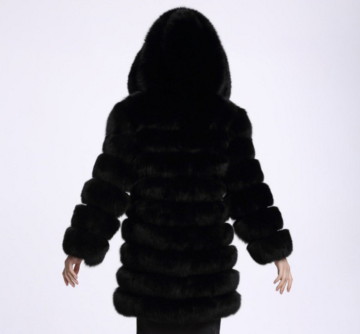 Hoodie plush faux fur coat women  fur winter woman coat  Plus size thick long warm coat outerwear overcoat