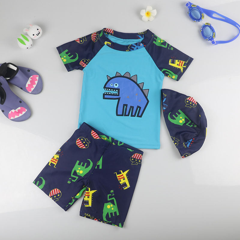 Children's Swimsuit Boy Boy Split Dinosaur Quick-Drying Sunscreen Korean Baby Ins Swimming Trunks Swimsuit
