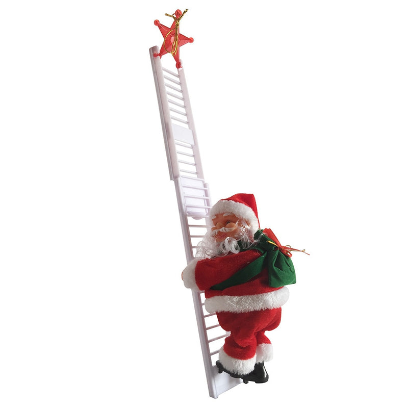 Electric Climbing Ladder Santa Claus Christmas Figurine Ornament  Xmas Party DIY Crafts Festival Navidad Gift