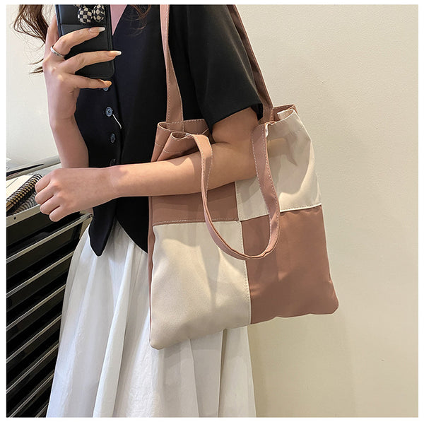 Student Class Large Capacity Tote Bag Korean Canvas Large Bag Female New Fashion All-Match Shoulder Bag Girl