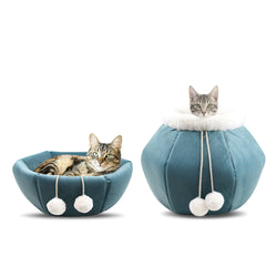 Autumn And Winter Deep Sleep Foldable Creative Fish Basket Pet Nest Comfortable Warm Velvet Liner Cat Nest Dog Nest