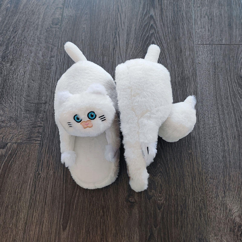 Cute Pet Plush Cat Slipper Autumn and Winter Puddle Cat Sense Blue Cat Cotton Slippers Warm Dew and Cat Doll