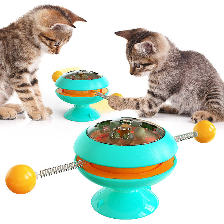 Turntable Cat Toy Teasing Cat Stick Cat Fighting Catnip Ball Pet Supplies