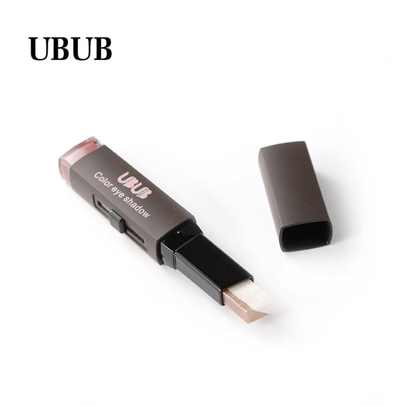 UBUB Double Color Stereo Gradient Velvet Shimmer Eyeshadow Stick Earth Color Eye Shadow Cream Pen