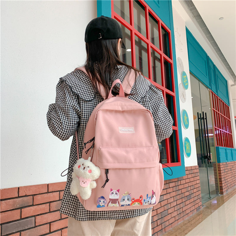 Japanese Fashion Student Backpack Trend Brand Girl Large Capacity Backpack Campus School Bag