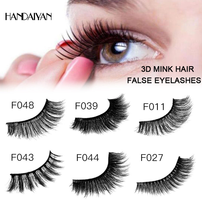Explosive 3D Mink Hair False Eyelashes Curled Soft Slender Three Dimensional Thick False Eyelashes