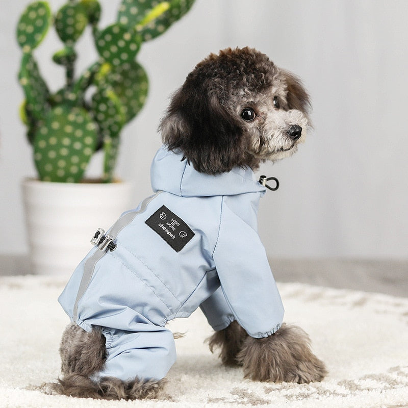 Impermeable Perro Dog Clothes Jacket Waterproof Mesh Breathable Sweat-Absorbent Reflective Dog Raincoat Coat Roupa Puppy Abrigo