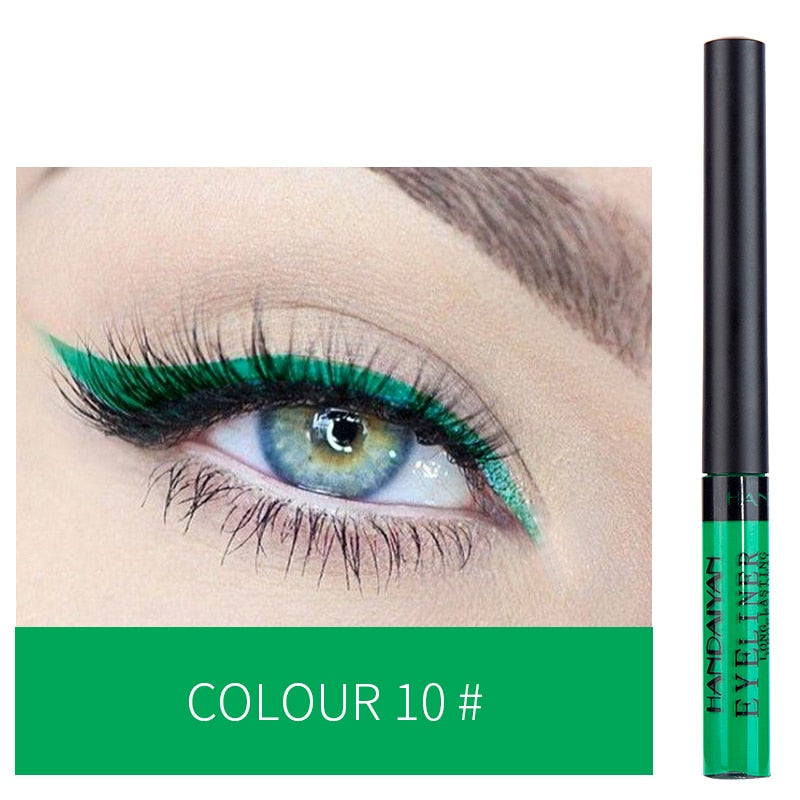 HANDAIYAN 12 Color Liquid Eyeliner Waterproof Long Lasting Sexy Charming Soft Sponge Eye Liner Pencil Eye Cosmetics TSLM1