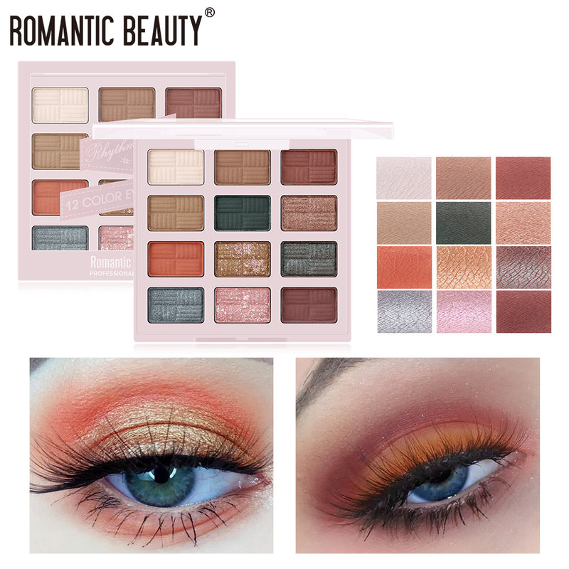 Romantic Beauty 12 Color Eye Shadow Multi Color Eye Brightening Lasting Modification Waterproof Pearl Eye Shadow Plate