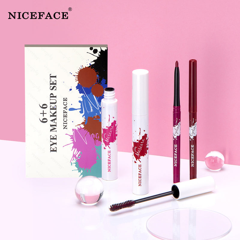 NICEFACE Mascara + Eyeliner Slender Curling Waterproof Sweat-Proof And Not Smudged Eyeliner Gel Pen