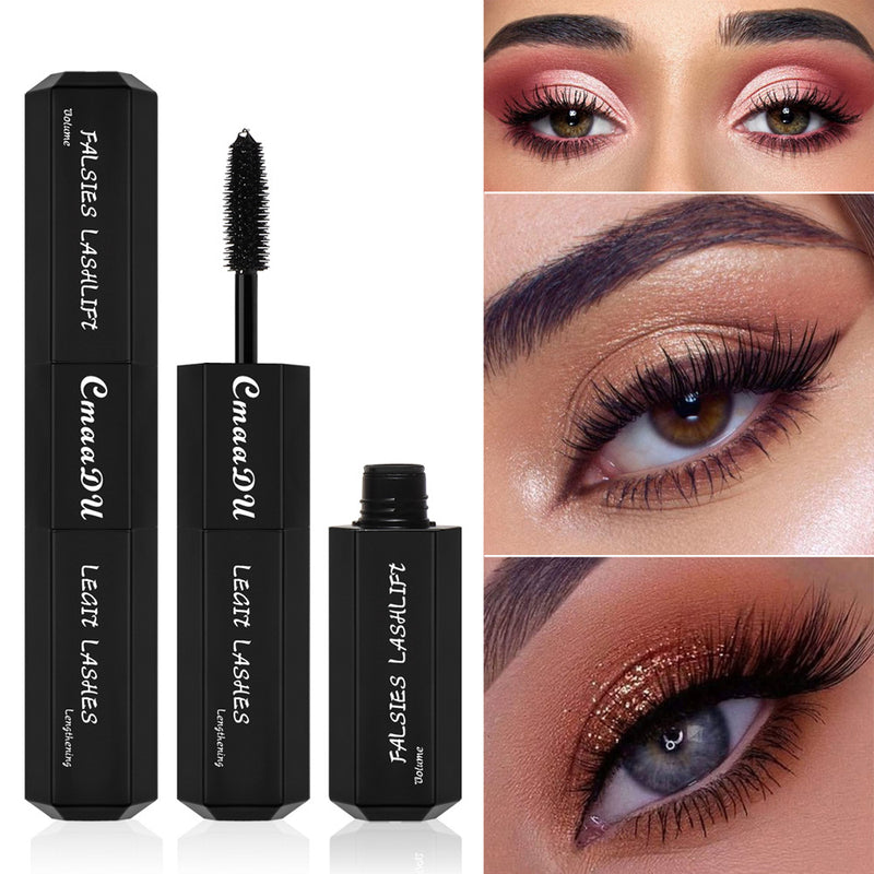 Mascara CmaaDu Large capacity 20ml ultra black double head mascara silicone brush head