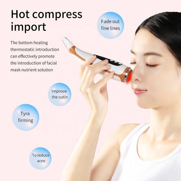 New Electric Suction Blackheads Pore Cleaning Surface Instrument Hot Compress Guide Out Acne Blackheads Beauty Instrument