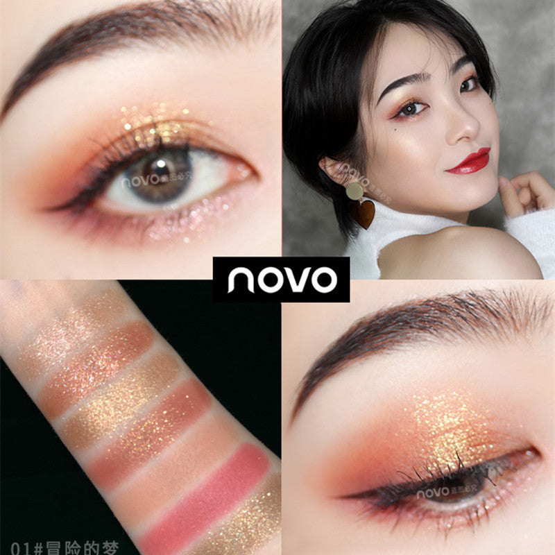 NOVO 5290 Eight-color Eye Shadow Palette Earth Color Makeup Plate Is Not Easy To Smudge