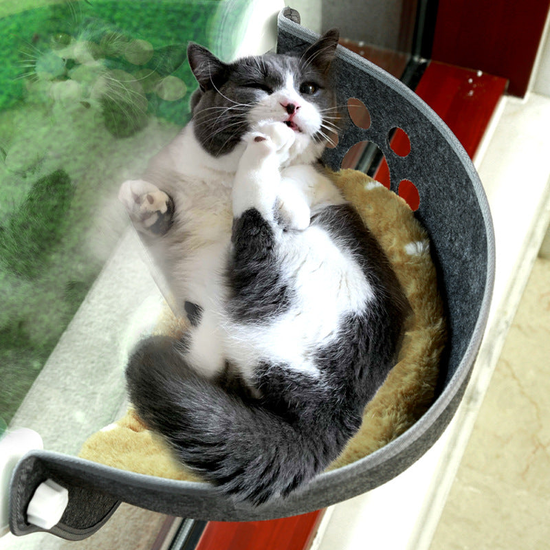 Cat Hammock Floor-To-Ceiling Window Sucker Cat Sky Villa Pet Nest Glass Sucker Felt Cat Nest
