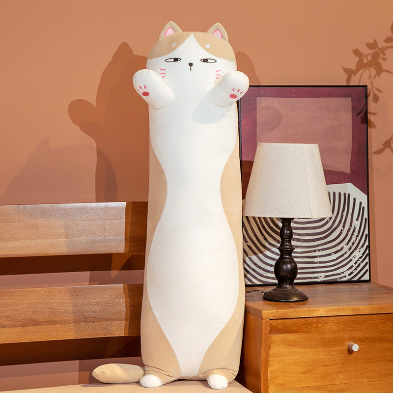 Japanese Chubby Cat Plush Toy Doll Cute Cat Pillow Children Bed Long Pillow Doll