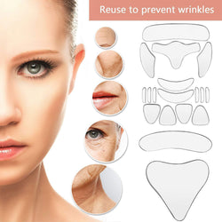 18pcs Silicone Anti-Wrinkle Sticker Tight Wrinkle-Removing Anti-Wrinkle Silicone Beauty Sticker Law Line Sticker Eye Sticker Chest Sticker