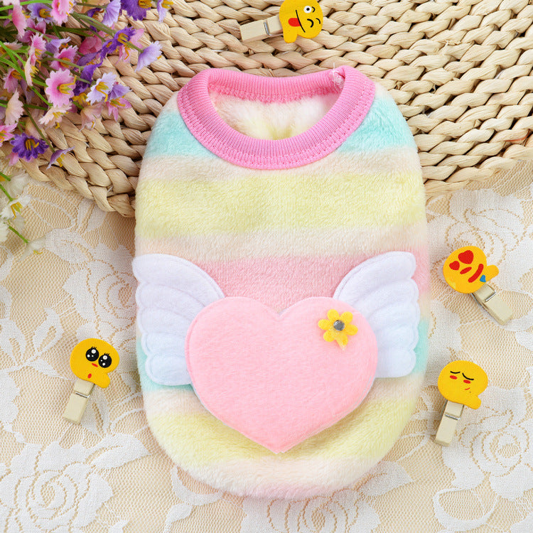 Flannel Milk Dog Clothes Small Dog Puppy Cat Dog Autumn And Winter Clothing Pet Rabbit Teacup Dog Warm Vest