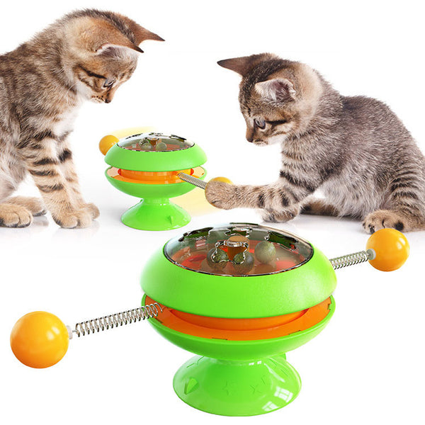 Turntable Cat Toy Teasing Cat Stick Cat Fighting Catnip Ball Pet Supplies