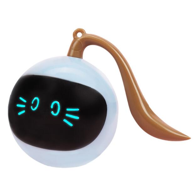 Fofos Two Lucky Raccoon Magic Ball Cat Toy Electric Intelligent Automatic Funny Cat Ball Relieve Boredom And Bite Led Light