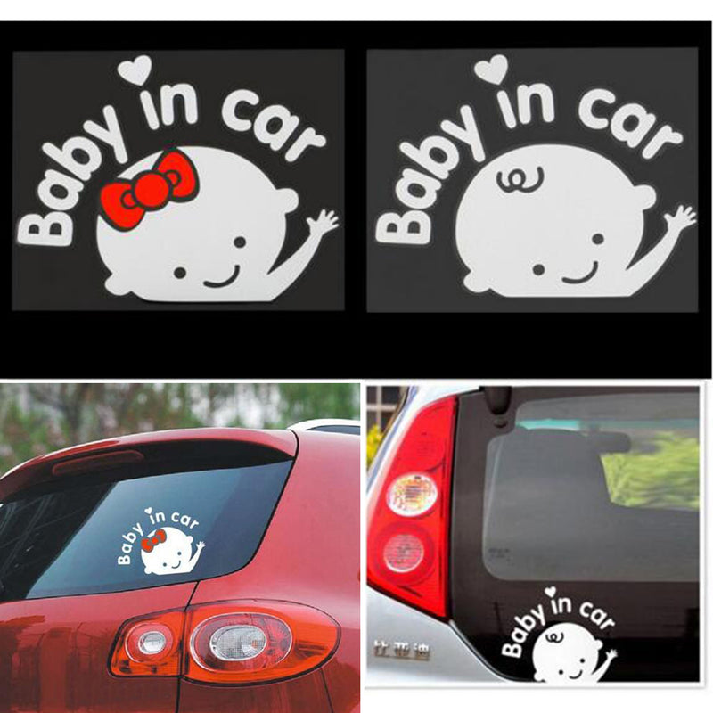 Car styling 3D Cartoon Stickers Baby In Car Warming Car-Sticker Baby on Board High Quality Dewtreetali