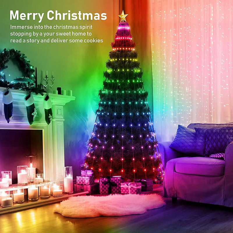 RGB Intelligent Point Control Magic Leather String APP Bluetooth Christmas Day Decoration Outdoor Atmosphere Color Lights