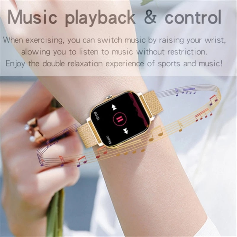 Women Smart watch Men 1.69" Color Screen Full touch Fitness Tracker Bluetooth Call Smart Clock Ladies Smart Watch Women