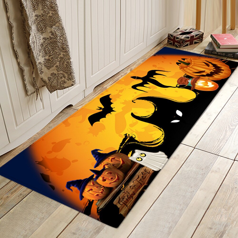 Halloween Party Series Printing Flannelized Floor Cushions Door Bathroom Mat Set Household Bathroom Rug Set Bathroom Carpet eprolo
