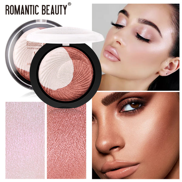 Romantic Beauty Two-Color Highlight Powder To Decorate The Face Pearl Light To Brighten The Lasting Highlight Powder