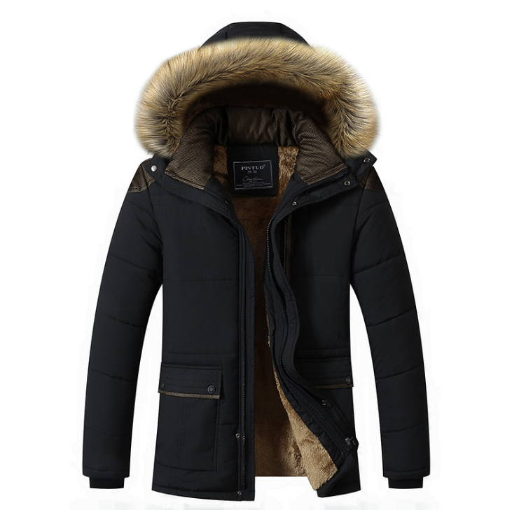 Winter Coat Plus Size Men Jacket Warm Overcoat Outwear Cotton Hooded Down Coat