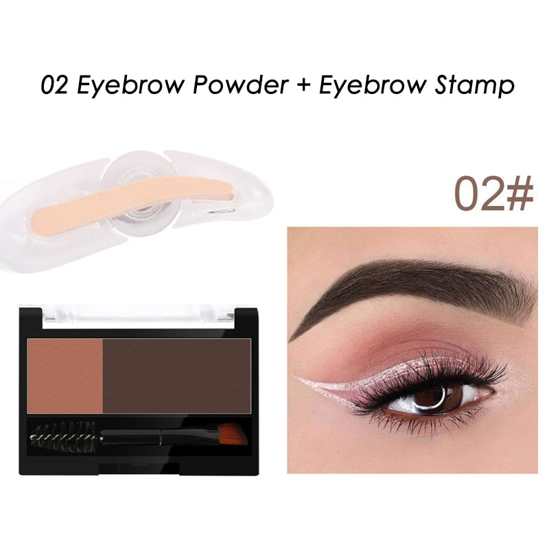 Adjustable Eyebrow Stamp Kit Double Color Perfect Arch Eyebrow Shadow Powder Palette Eyebrow Seal Eye Brow Enhancers Eye Brow eprolo