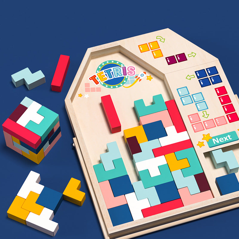 Tetris Jigsaw Puzzle Multi-Function Vertical Block Game Manual Brain Children's Early Education Educational Toys