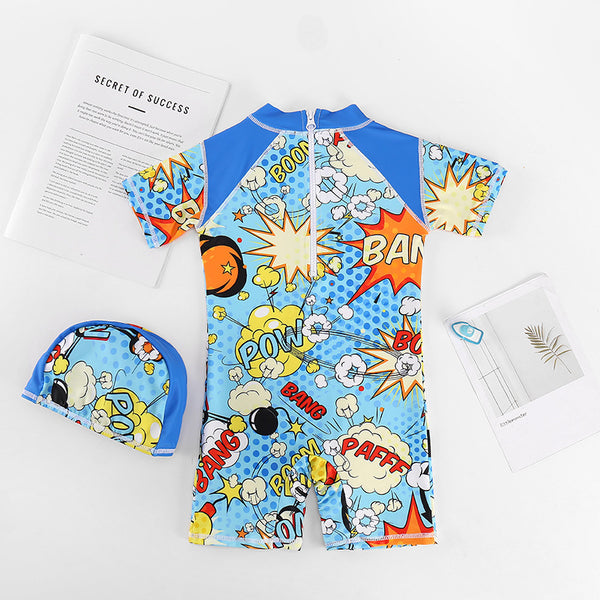 One-Piece Clothes Boy Surfing Suit Quick-Drying Boy Sunscreen Swimsuit Ins Style Baby Children's Swimsuit