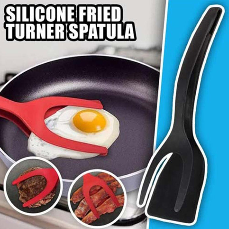 2 In 1 Grip and Flip Tongs Egg Spatula Tongs Clamp Pancake Fried Egg French Toast Omelet Overturned Turner Kitchen Accessories