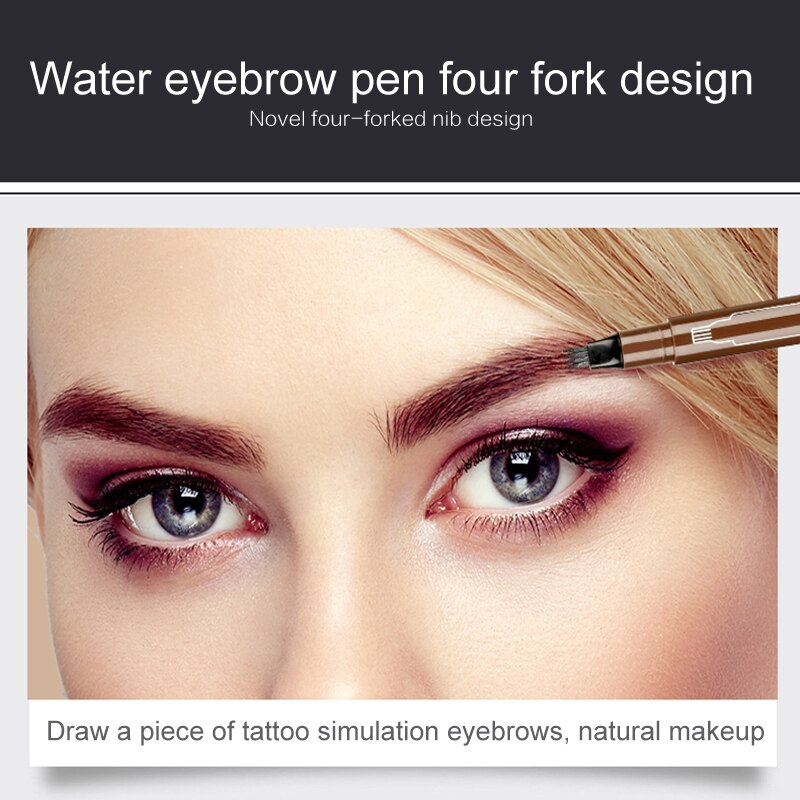 3 Colors Microblading Tattoo Eyebrow Pencil Waterproof Fork Tip 4 Head Eye Brow Pencils Eye Liner Beauty Makeup Tools TSLM1