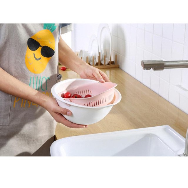 Double Drain Basket Bowl Washing Kitchen Strainer freeshipping - Annizon Home Essentials