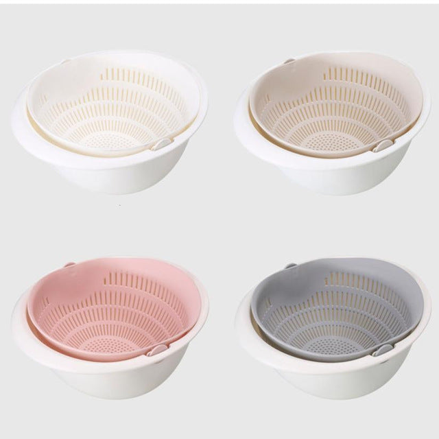 Double Drain Basket Bowl Washing Kitchen Strainer freeshipping - Annizon Home Essentials