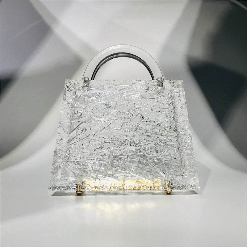 Clear Acrylic Box Evening Bag Women Summer Top Handle Dinner Clutch Purses Ladies Transparent Crystal Handbag High Quality
