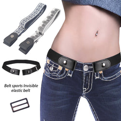 Buckle-free Stretch Belt Invisible Casual Elastic Waist Leather Belt
