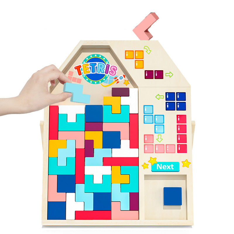 Tetris Jigsaw Puzzle Multi-Function Vertical Block Game Manual Brain Children's Early Education Educational Toys